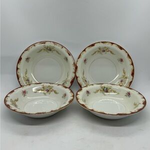 1950s Harmony House China “Wembley” Pattern Soup Bowls Set of 4